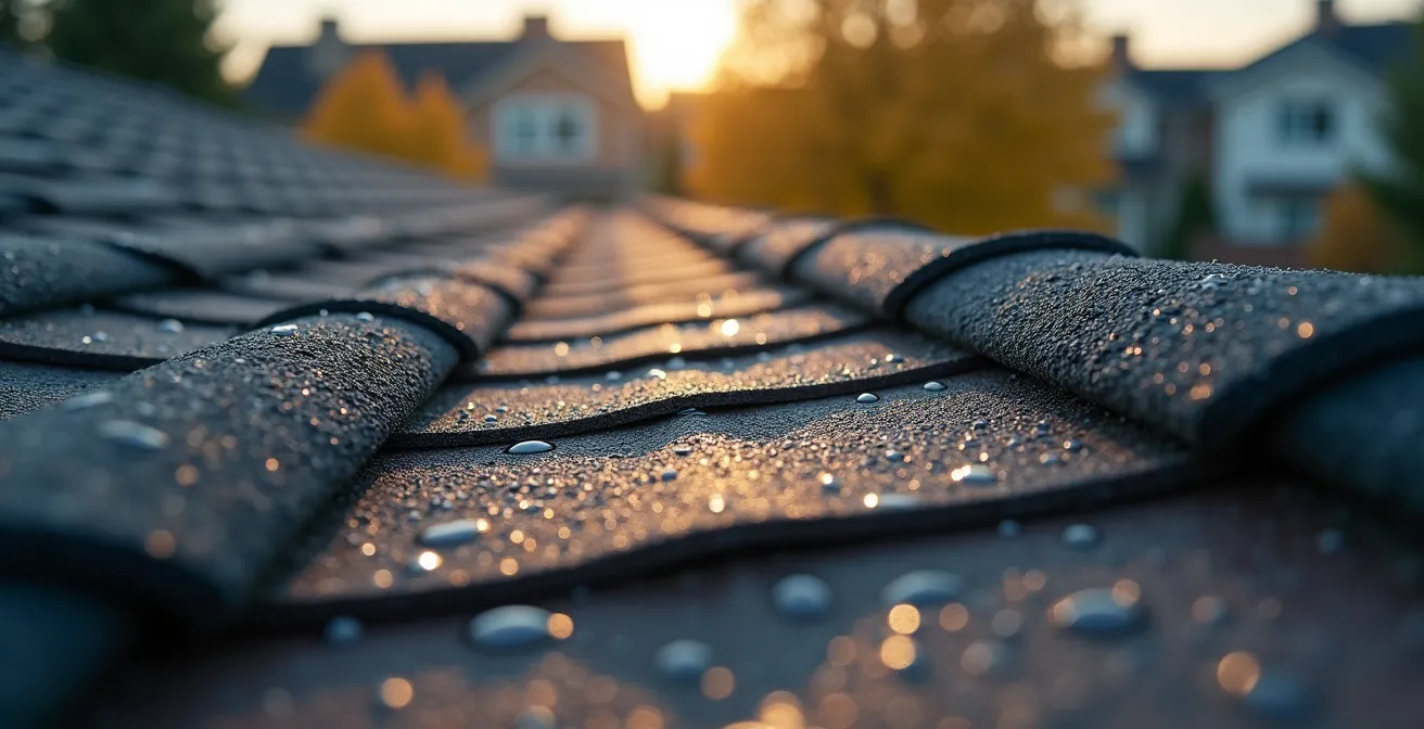 Close-up visualization of gravitational force vectors on different roof slopes